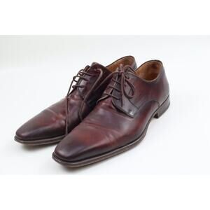 Magnanni Men's Brown Leather Derby Lace Up Dress Shoes Size 11.5 Designer